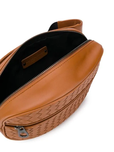 Shop Bottega Veneta Intrecciato Weave Belt Bag In Brown