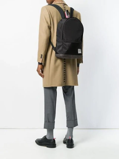 Thom Browne Black Leather Base Unstructured Backpack