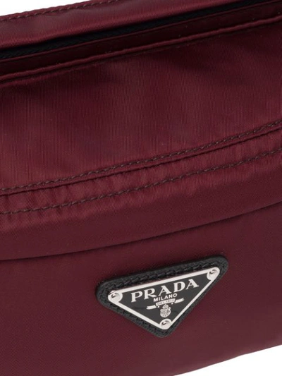 Shop Prada Twill Belt Bag In Red