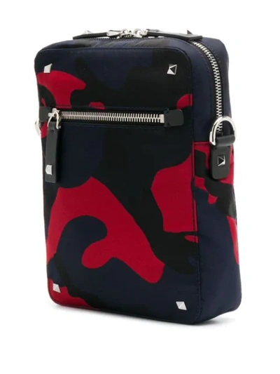 Shop Valentino Vltn Camouflage Crossbody Bag In Blue
