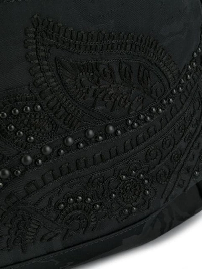 Shop Etro Embroidered Detail Backpack - Black