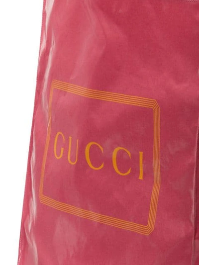 Shop Gucci Medium Logo Print Tote In Pink