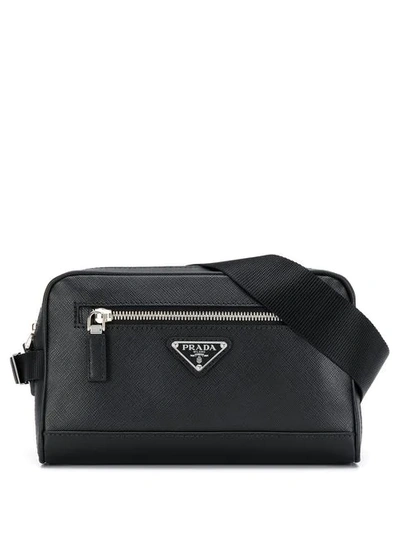 Shop Prada Saffiano Leather Belt Bag In F0002  Nero