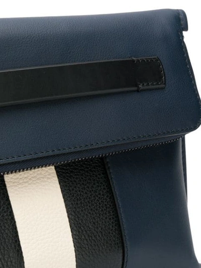 Shop Bally Striped Clutch Bag In Blue