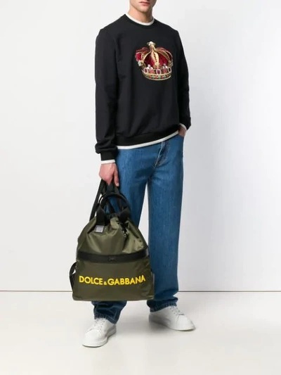 Shop Dolce & Gabbana Logo Backpack In Green