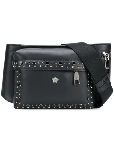 Shop Versace Studded Medusa Waist Bag - Black In D41ep