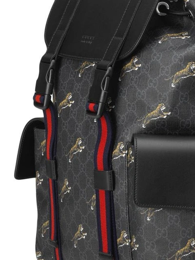 Shop Gucci Logo Backpack In Black