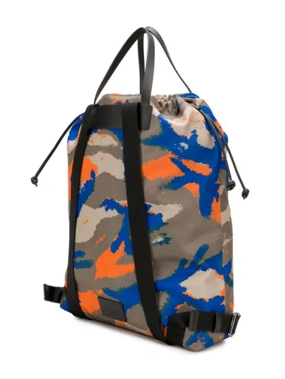 Shop Valentino Garavani Camouflage Backpack In Grey