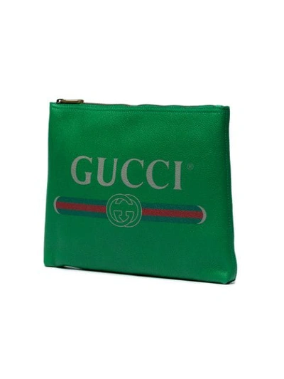 Shop Gucci Green Logo Pouch