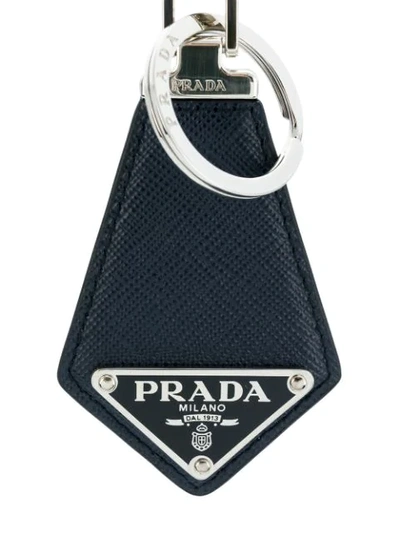 Shop Prada Logo Plaque Key Trick - Blue
