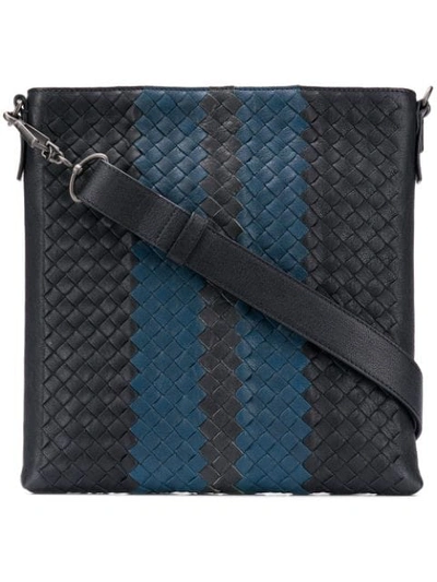 Shop Bottega Veneta Intrecciato Messenger Bag In Blue