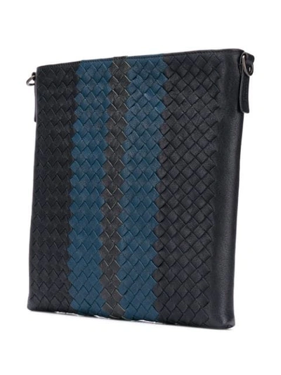 Shop Bottega Veneta Intrecciato Messenger Bag In Blue