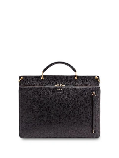 Shop Fendi Rigid Double-face Briefcase In Black