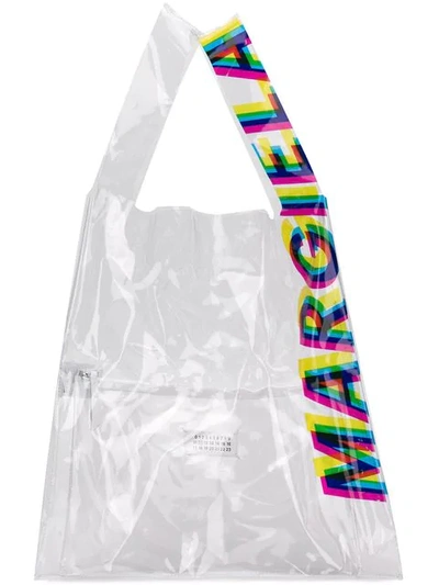 Shop Maison Margiela Shopper Aus Pvc In White