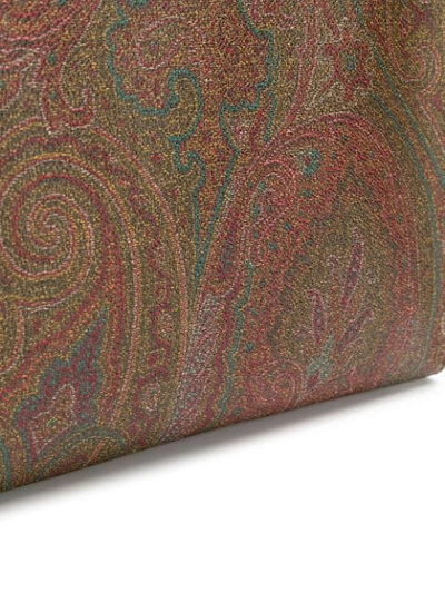 Shop Etro Paisley Print Clutch In Brown