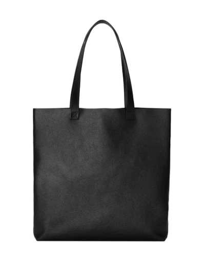 Shop Gucci Logo-print Leather Tote Bag In Black