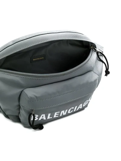 Shop Balenciaga Wheel Belt Bag In Grey