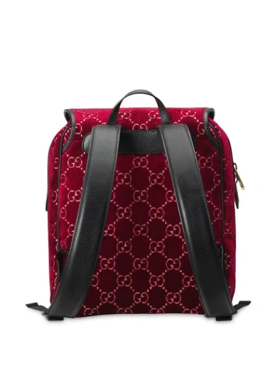 Shop Gucci Small Gg Pattern Backpack In Red