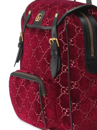 Shop Gucci Small Gg Pattern Backpack In Red