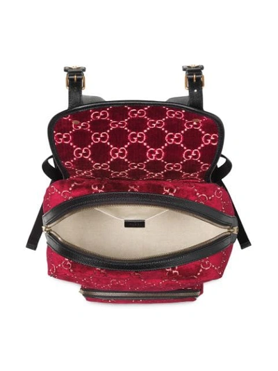 Shop Gucci Small Gg Pattern Backpack In Red