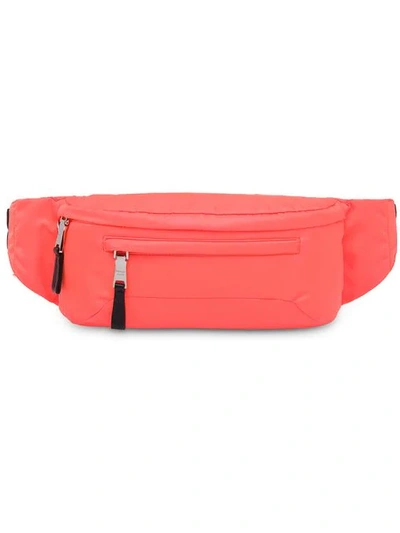 Shop Prada Zipped Belt Bag In Orange