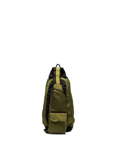 Shop Stone Island Chartreuse One-shoulder Backpack In Green
