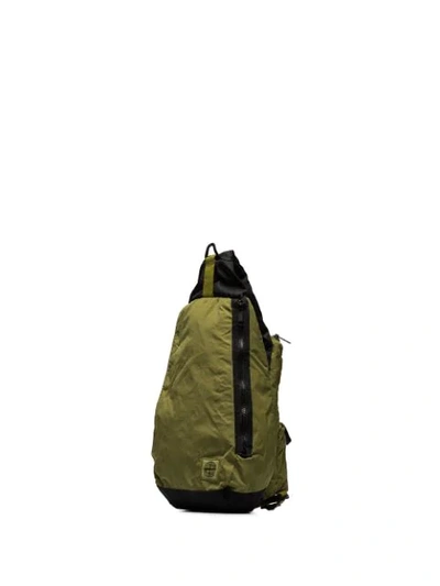 Shop Stone Island Chartreuse One-shoulder Backpack In Green