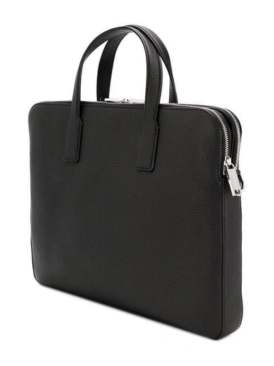 Shop Hugo Boss Pebbled Laptop Bag In Black