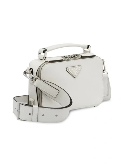 Shop Prada Saffiano Leather Shoulder Bag In White