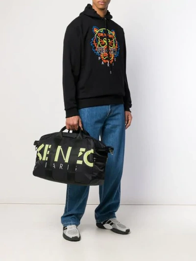 Shop Kenzo Logo Printed Holdall In Black