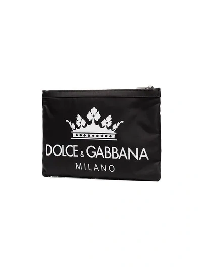 Shop Dolce & Gabbana Black Small Logo Print Pouch