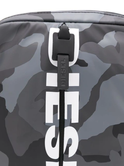 Shop Diesel Camouflage Messenger Bag In Grey