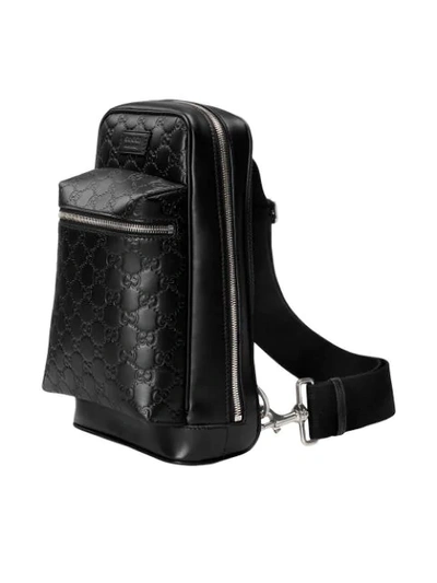 Shop Gucci Signature Leather Backpack In 1000