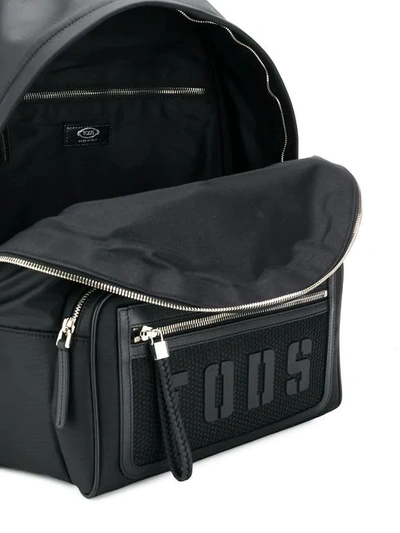 Shop Tod's Logo Backpack In Black