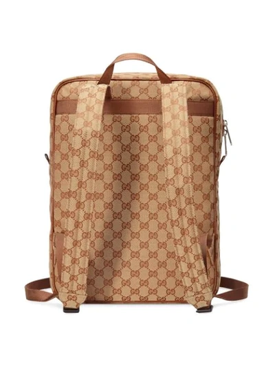 Shop Gucci Medium Backpack With Ny Yankees™ Patch In Brown