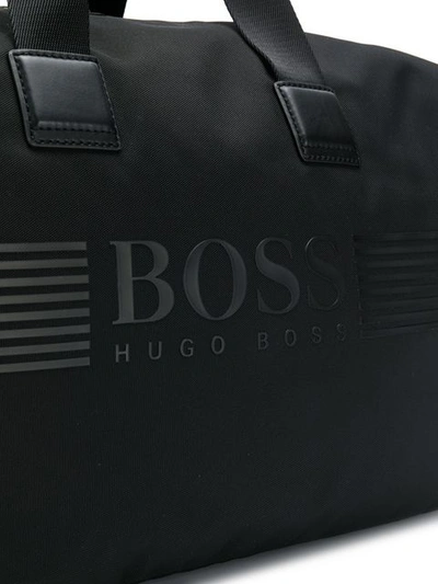 Shop Hugo Boss Logo Embossed Holdall In Black
