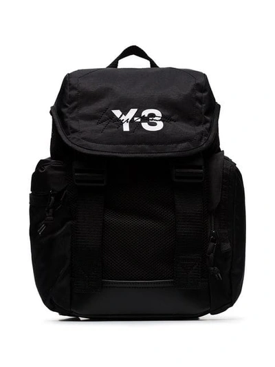 Shop Y-3 Black Mobility Logo Print Backpack