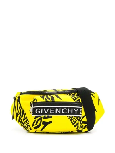 GIVENCHY LOGO印花腰包 - 黄色