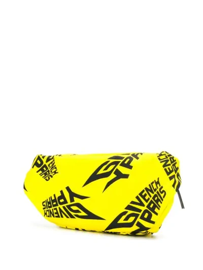 Shop Givenchy Logo Printed Belt Bag In Yellow