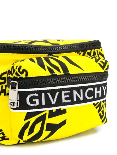 Shop Givenchy Logo Printed Belt Bag In Yellow