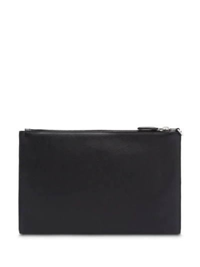 Shop Prada Anchor Logo Pouch In F0967 Black / White