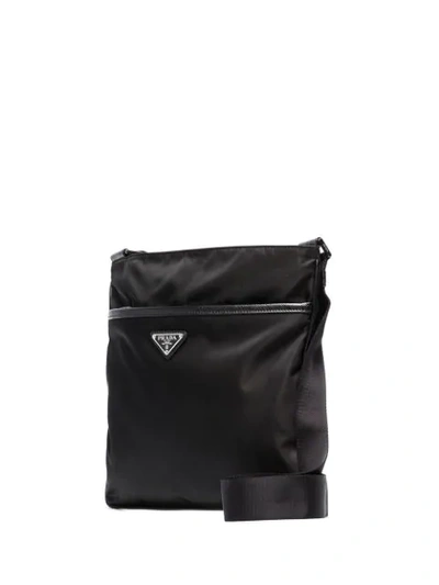 Shop Prada Logo-plaque Messenger Bag In Black