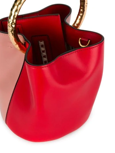 Shop Marni Pannier Top Handle Bag In Red