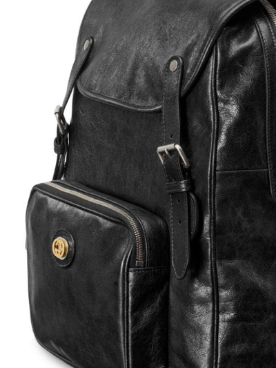 Shop Gucci Medium Soft Leather Backpack In Black