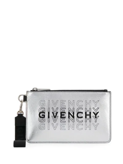 GIVENCHY EMBROIDERED MINI CLUTCH - 银色
