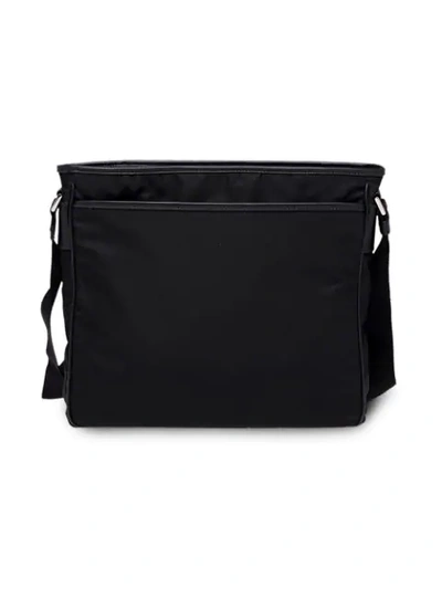 Shop Prada Logo Messenger Bag In Black