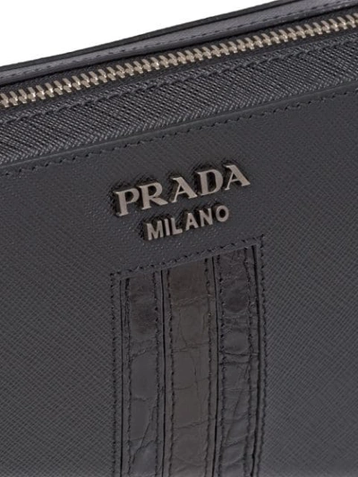 Shop Prada Saffiano Pouch Bag In Black