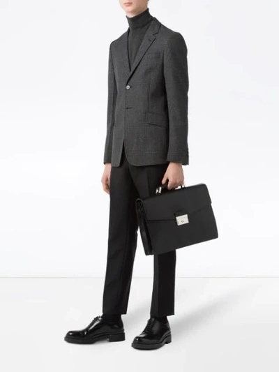 Shop Prada Saffiano Leather Briefcase In Black