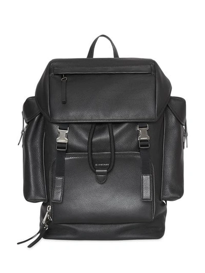 Shop Burberry Grainy Leather Backpack In Black