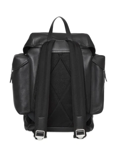 Shop Burberry Grainy Leather Backpack In Black